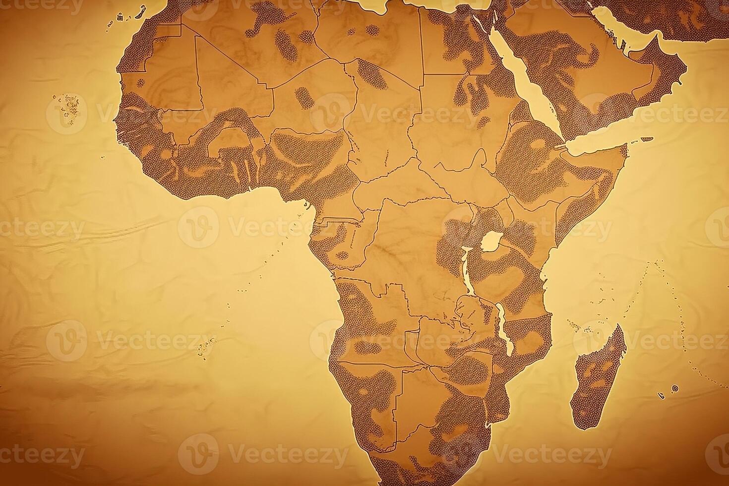 afrika dag. begrepp tapet Karta av de kontinent av afrika för de Semester. ai genererad. foto