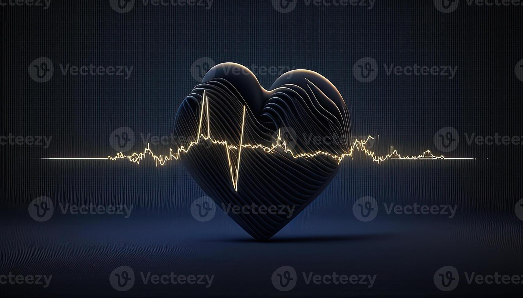 hjärta slå puls, digital konst illustration, generativ ai foto