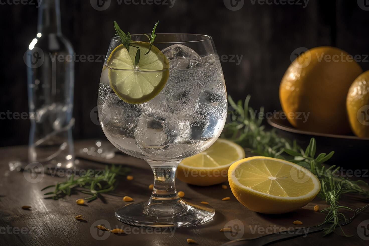gin och tonic. ai genererad foto
