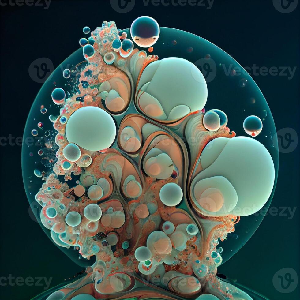 dator genererad bild av en knippa av bubblor. generativ ai. foto