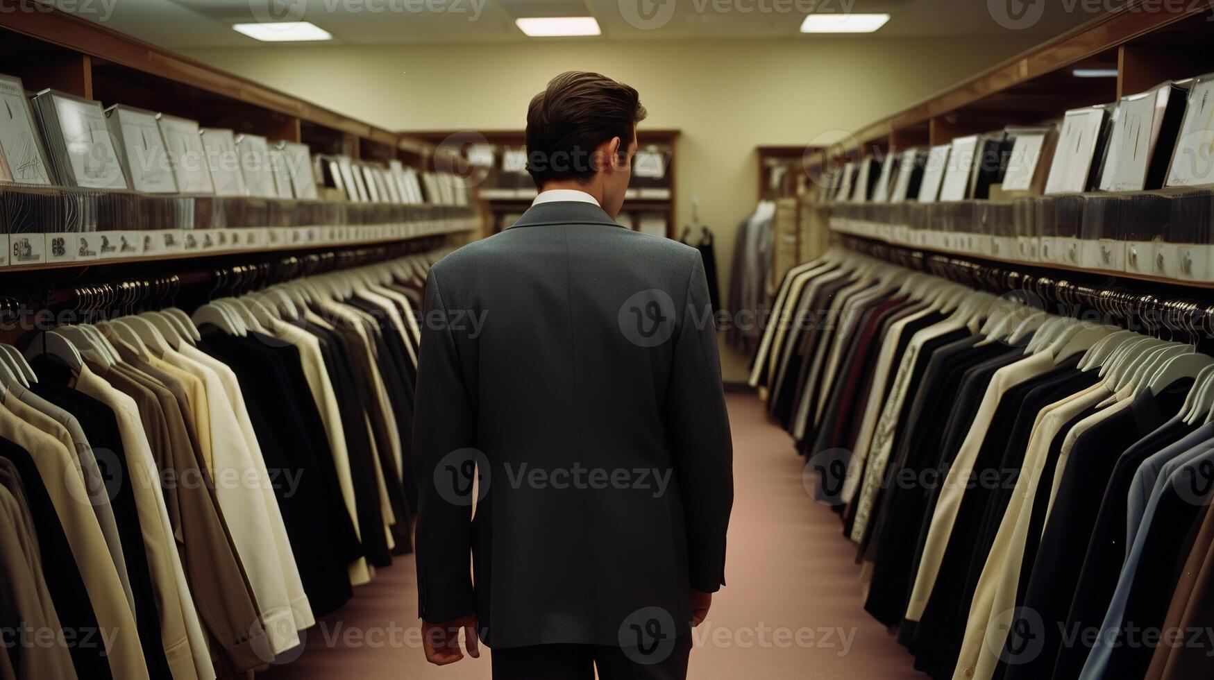 företag kostym handla i en avdelning Lagra. generativ ai foto