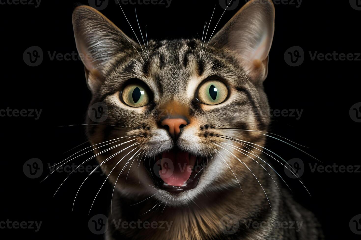 porträtt av en jama tabby katt. neuralt nätverk ai genererad foto