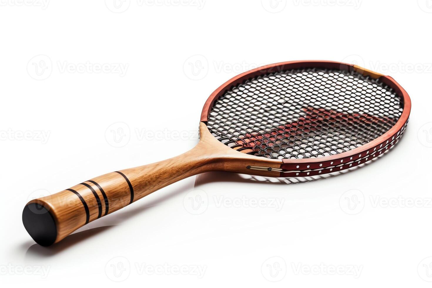 tabell tennis racketar på vit bakgrund. ai genererad foto