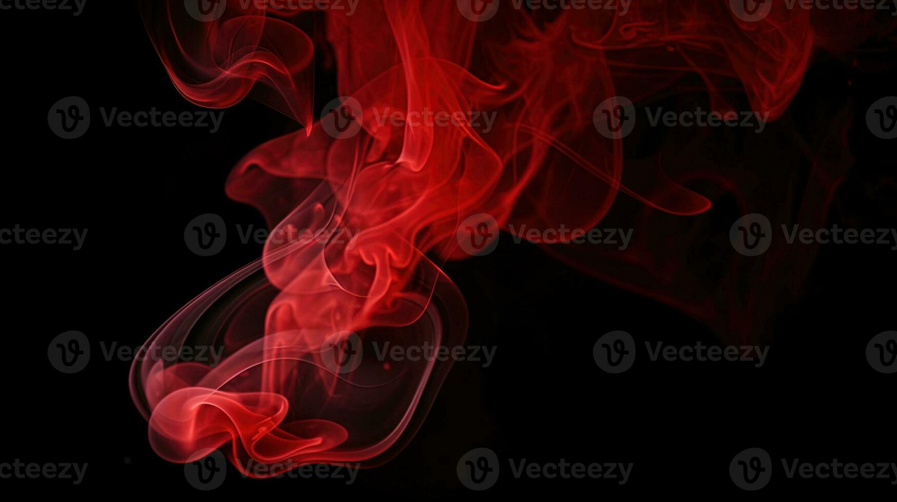 röd rök på svart bakgrund. abstrakt färgrik rök på svart bakgrund. foto