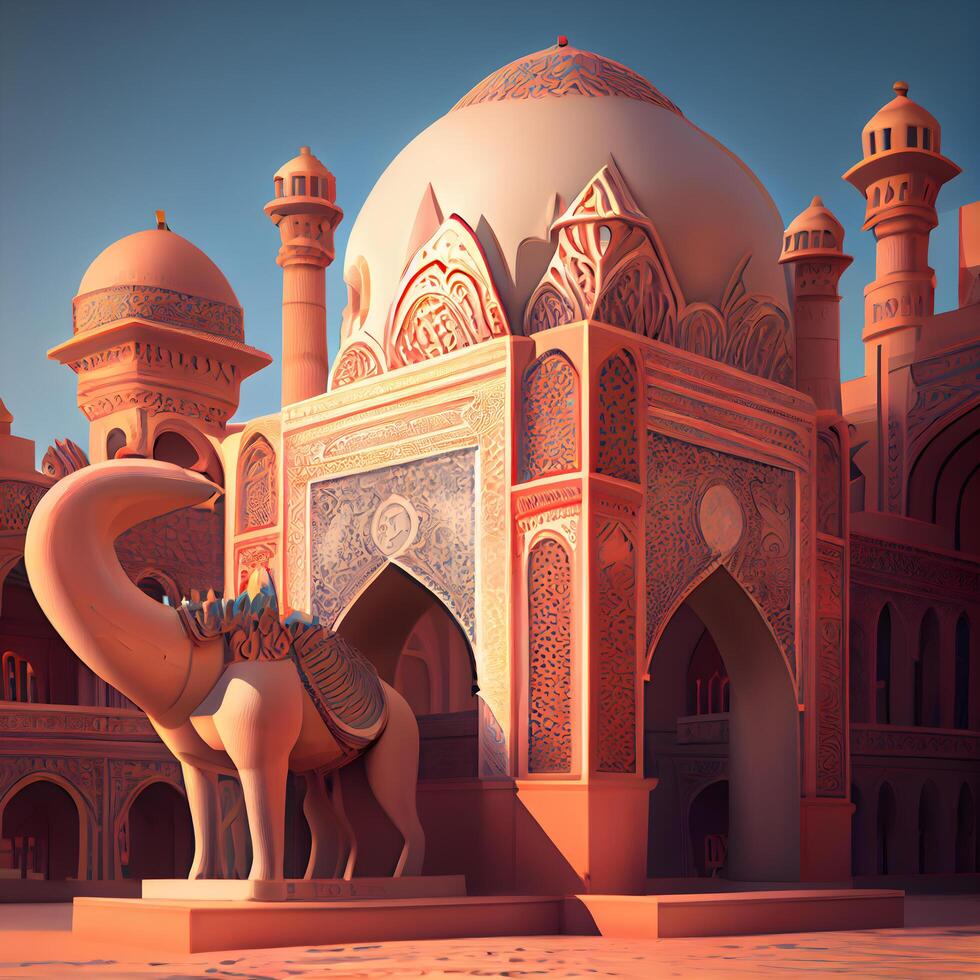 3d illustration av taj mahal i agra, Indien. foto