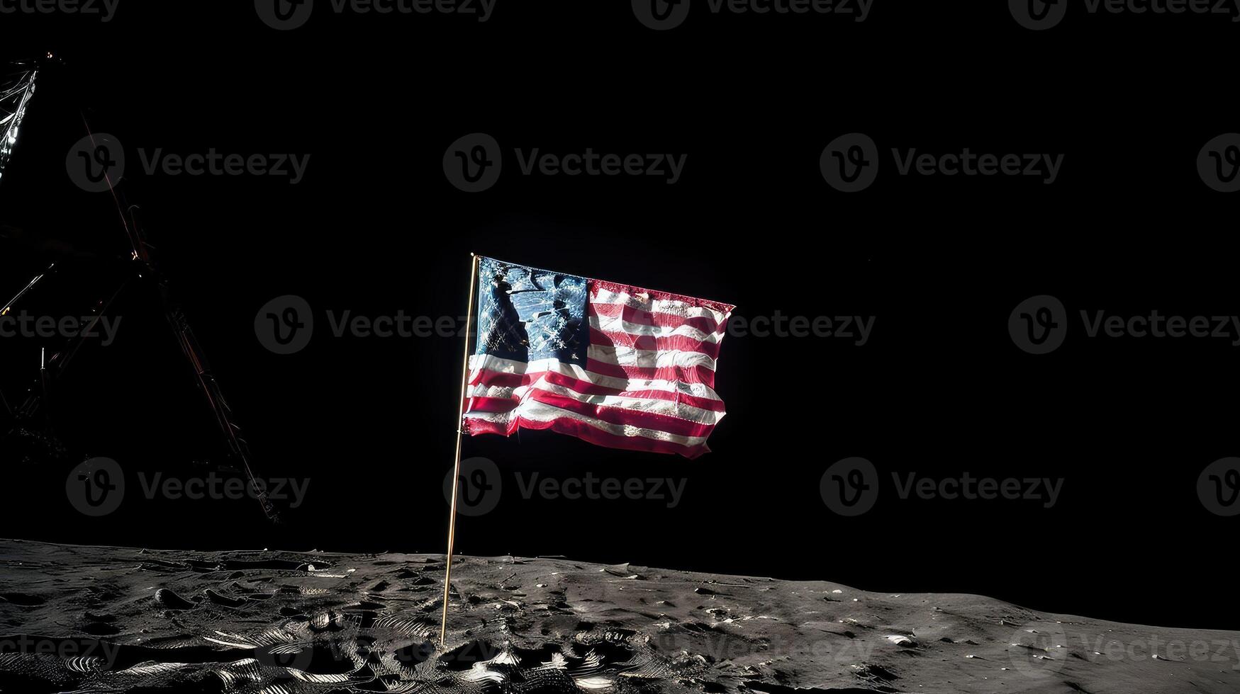 astronaut på lunar måne landning uppdrag. element av detta bild möblerad förbi nasa.. skapas med generativ ai foto