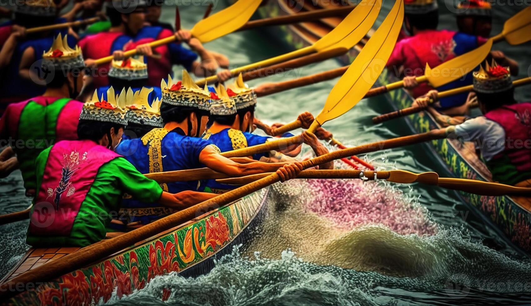 zongzi ris klimp för kinesisk traditionell drake båt festival Duanwu festival. ai genererad. foto