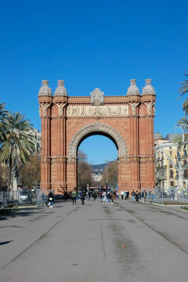 triumf- båge av de stad av barcelona foto