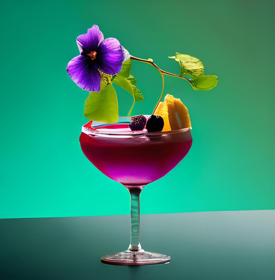 kiwi cocktail illustration skapas med generativ ai teknologi Foto ai genererad