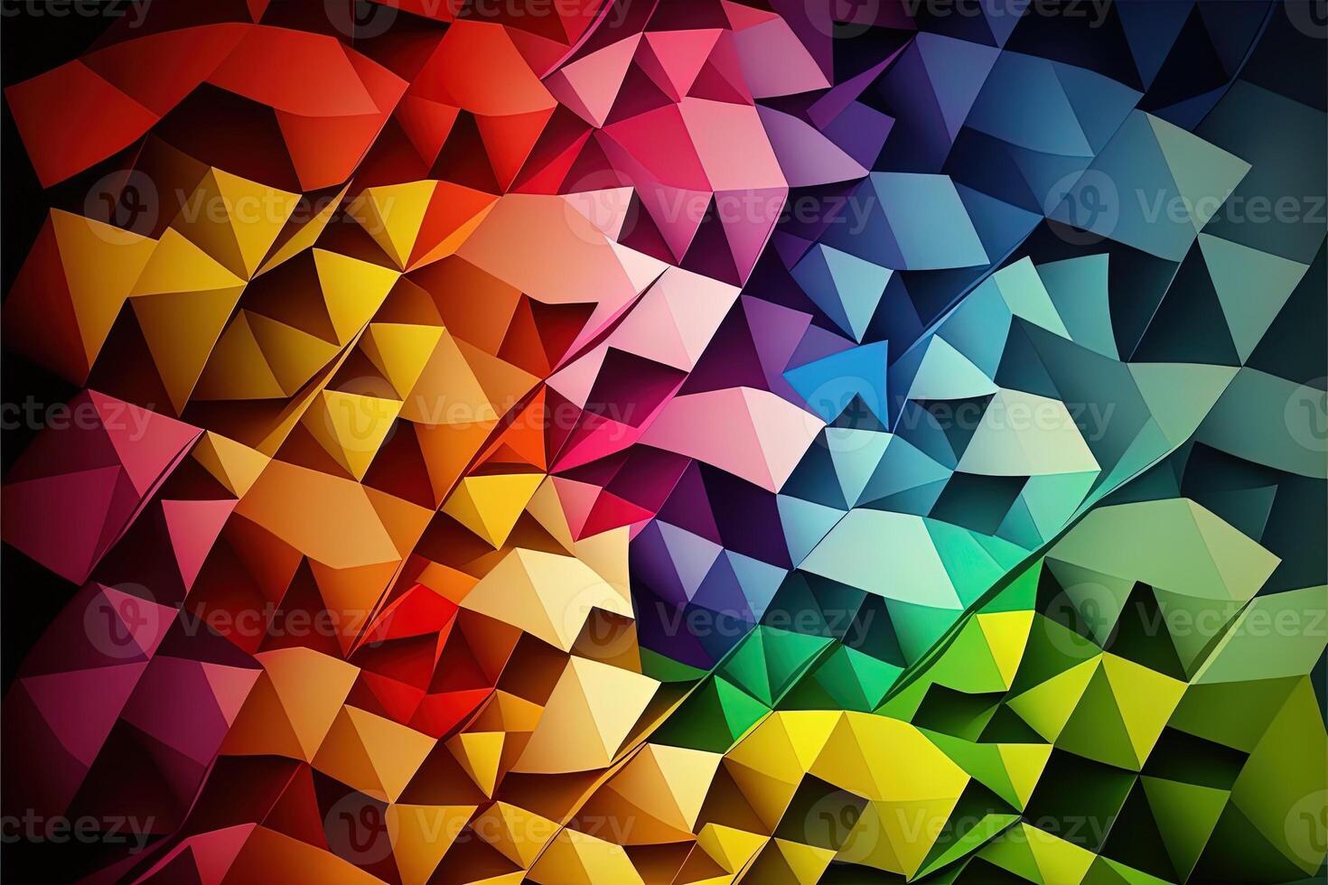 abstrakt regnbåge färgad geometrisk bakgrund, med massor av kopia Plats. regnbåge av färgrik block abstrakt bakgrund. generativ ai abstrakt geometrisk mosaik- regnbåge. foto
