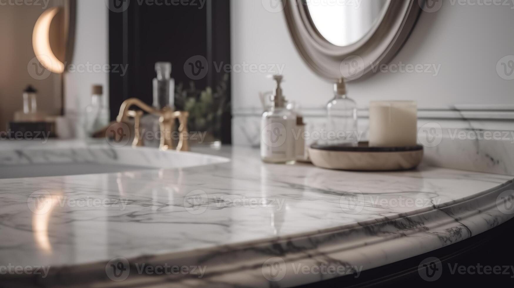 rengöra marmor bäst tabell med grumlig toalett inåt delar delar delar etablering. kreativ resurs, ai genererad foto