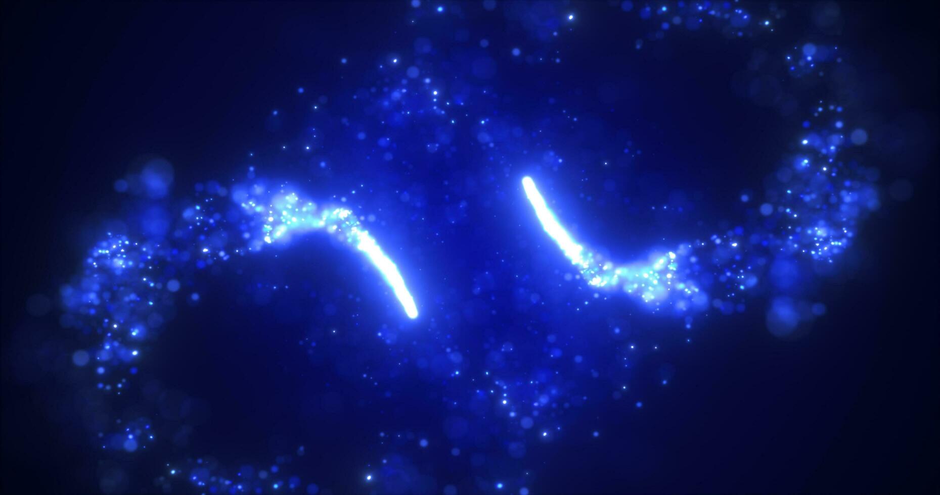 abstrakt blå energi rader med magi bokeh från partiklar, abstrakt bakgrund foto