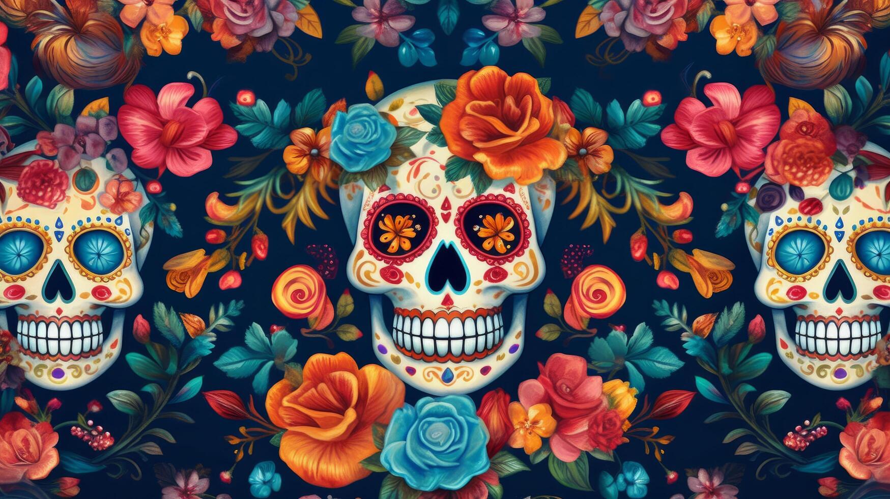 dag av de död, dia de los muertos. illustration ai generativ foto