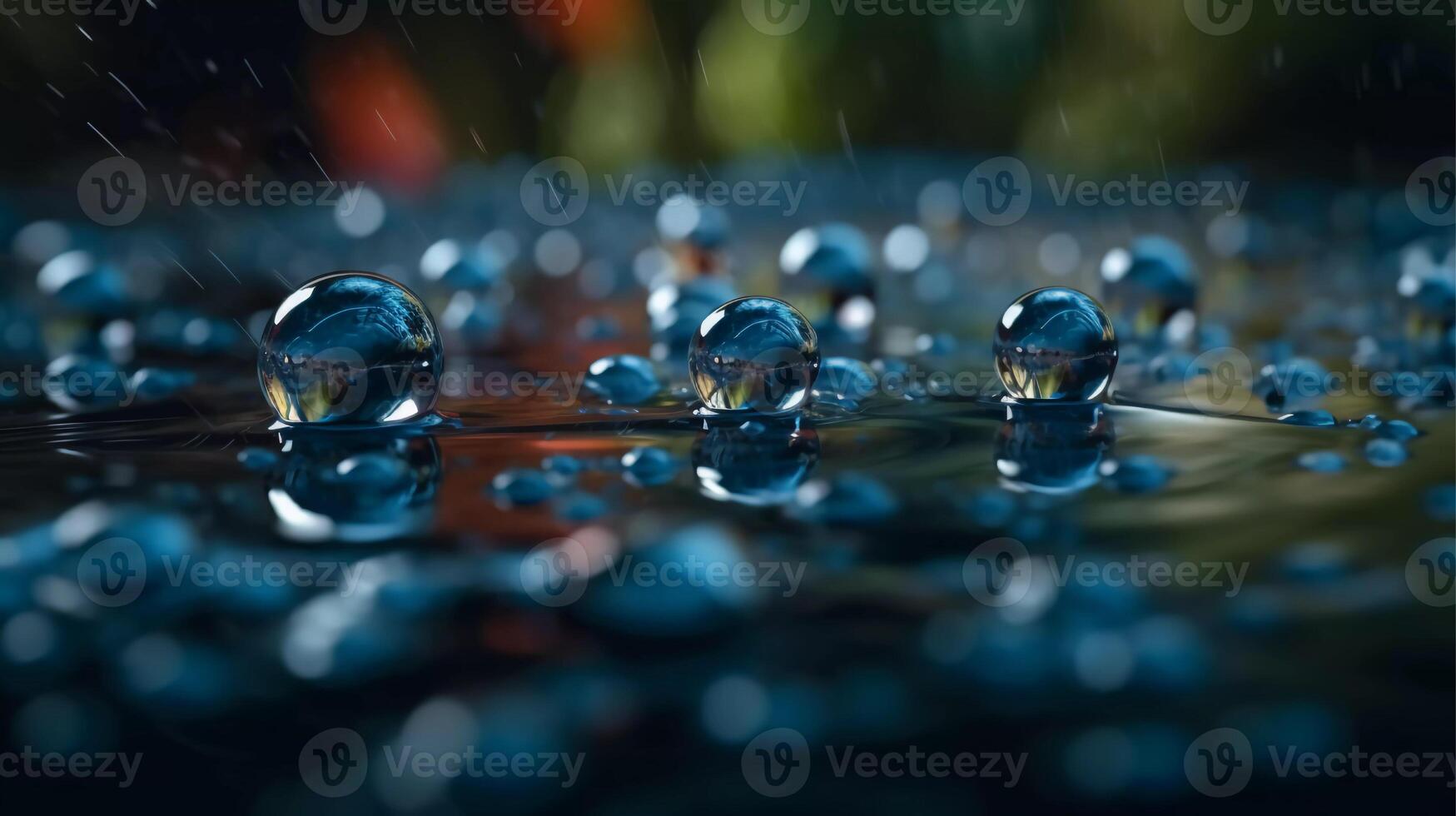 liten droppe dansa, vatten droppar dans på de yta av en damm generativ ai foto