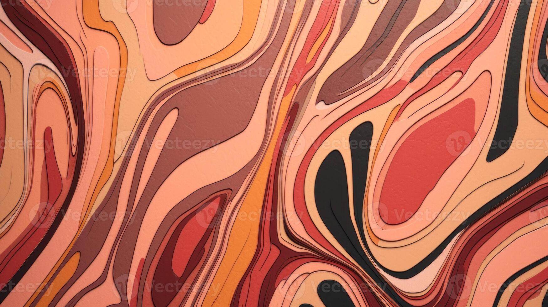 röd minimalistisk psychedelic abstrakt bakgrund, tapet värma Färg generativ ai foto