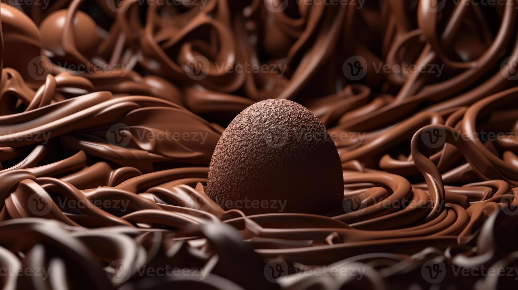 brun godis på choklad bakgrund generativ ai foto