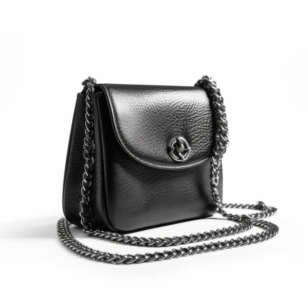 svart elegant små kvinnors väska. illustration generativ ai foto