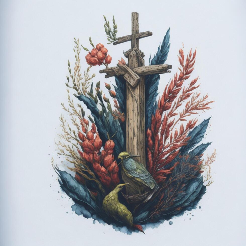 vektor hand målad vattenfärg corpus christi illustration ai genererad foto