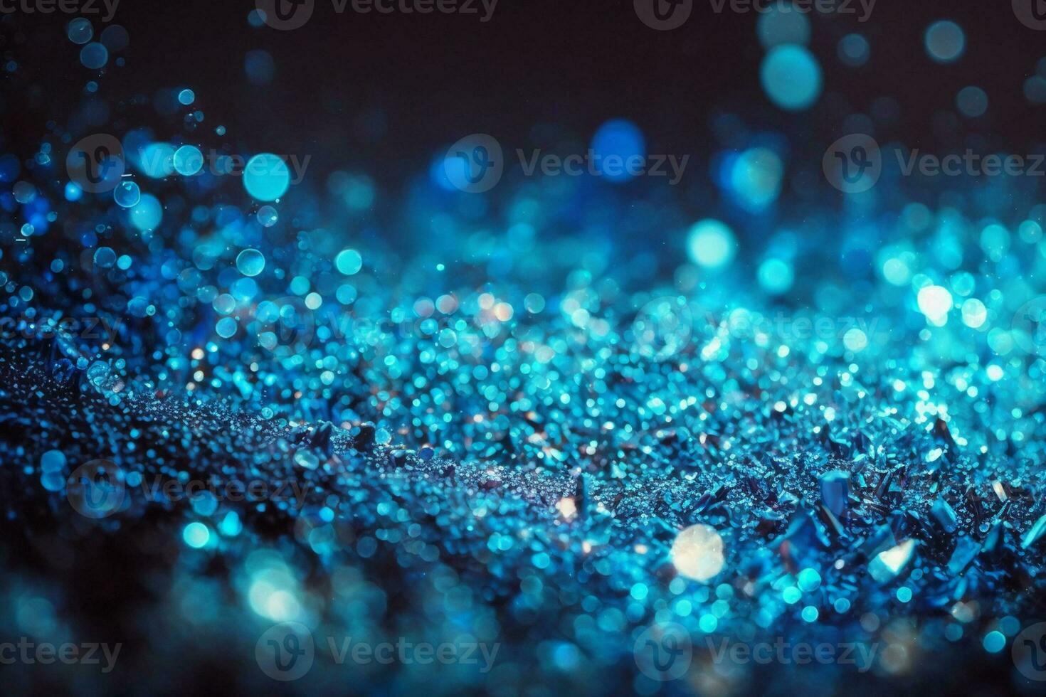 abstrakt bakgrund av blå glitter lampor. avfokuserad bakgrund ai genererad foto