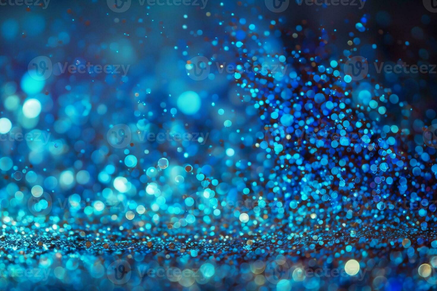 abstrakt bakgrund av blå glitter lampor. avfokuserad bakgrund ai genererad foto