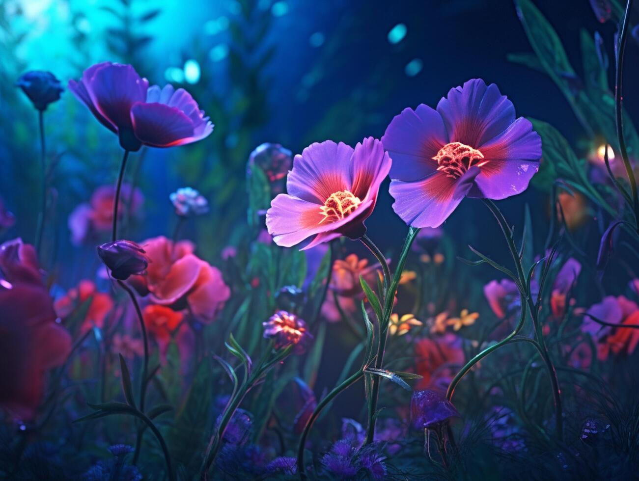 vår blomma naturlig bakgrund illustration ai generativ foto