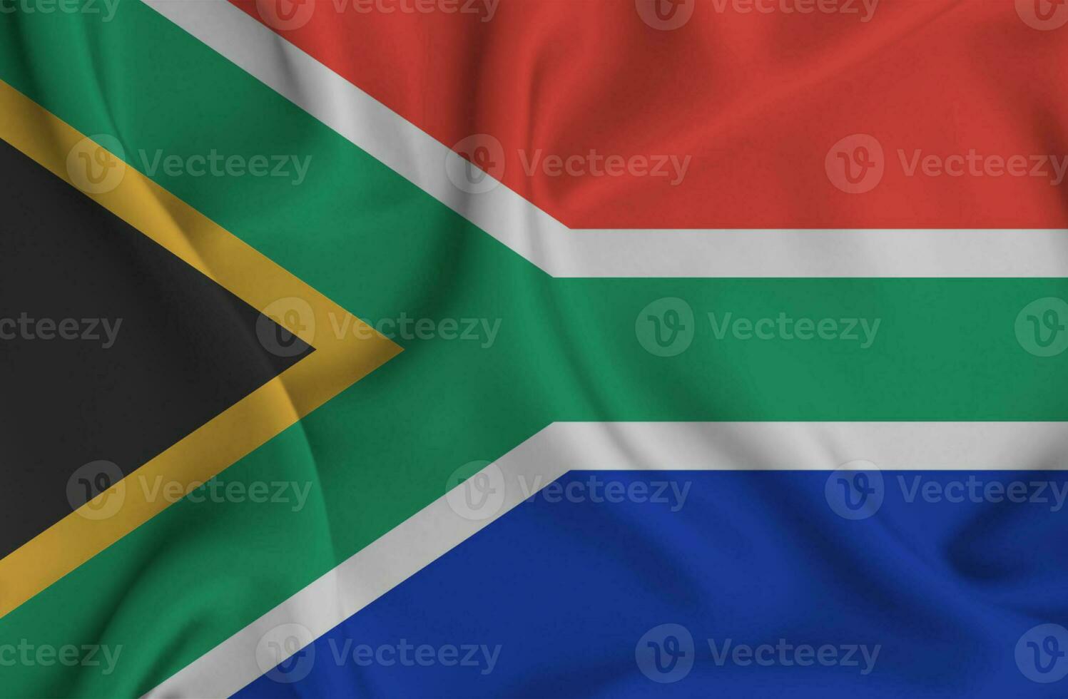 realistisk vinka flagga av söder afrika, 3d illustration foto