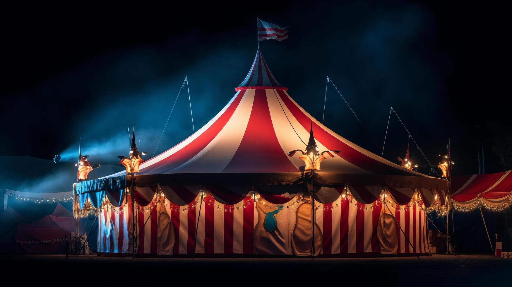 cirkus bakgrund. illustration ai generativ foto