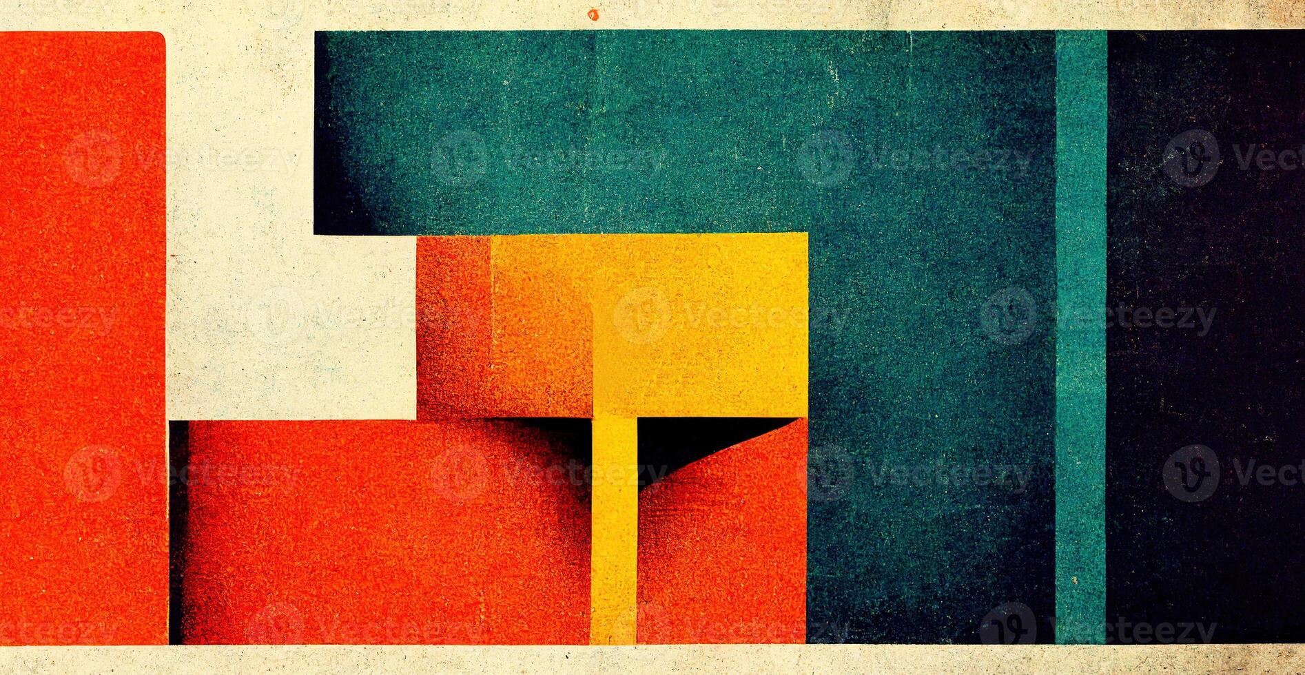 generativ ai, abstrakt bauhaus stil bakgrund med kornig papper textur. trendig samtida minimal 20s geometrisk design. digital konst. foto