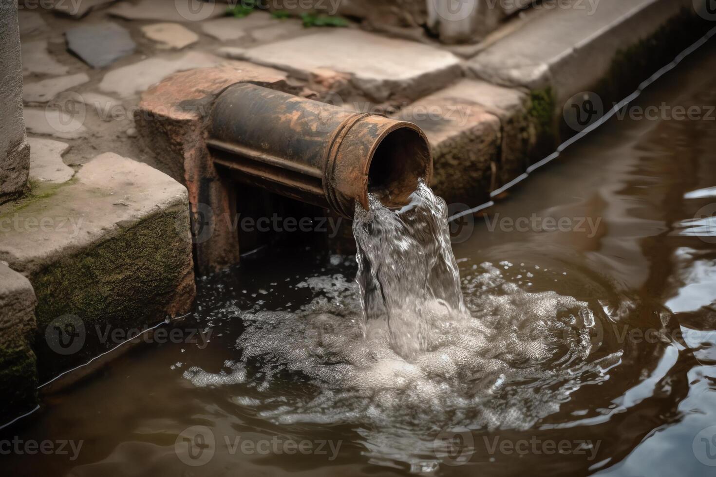 wasserschaden i hausratversicherung nach rohrbruch. ai genererad foto