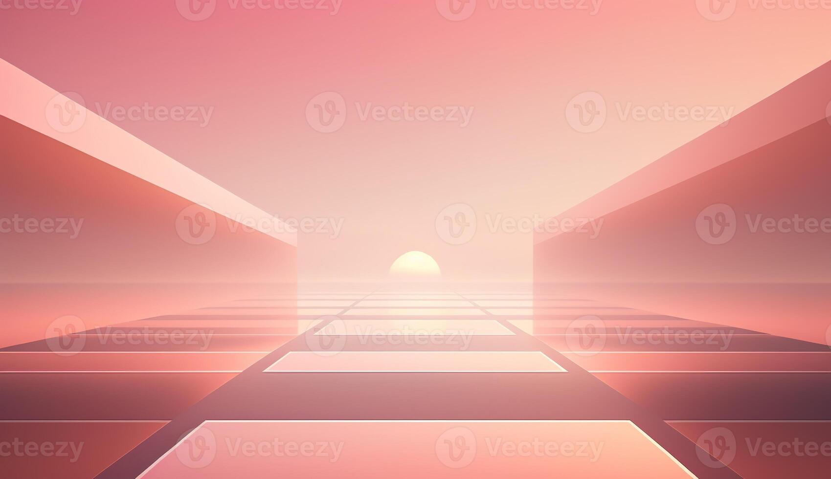 generativ ai, skön lutning scen landskap med ljus rosa Färg, horisontell tapet. abstrakt studio rum geometrisk bakgrund foto