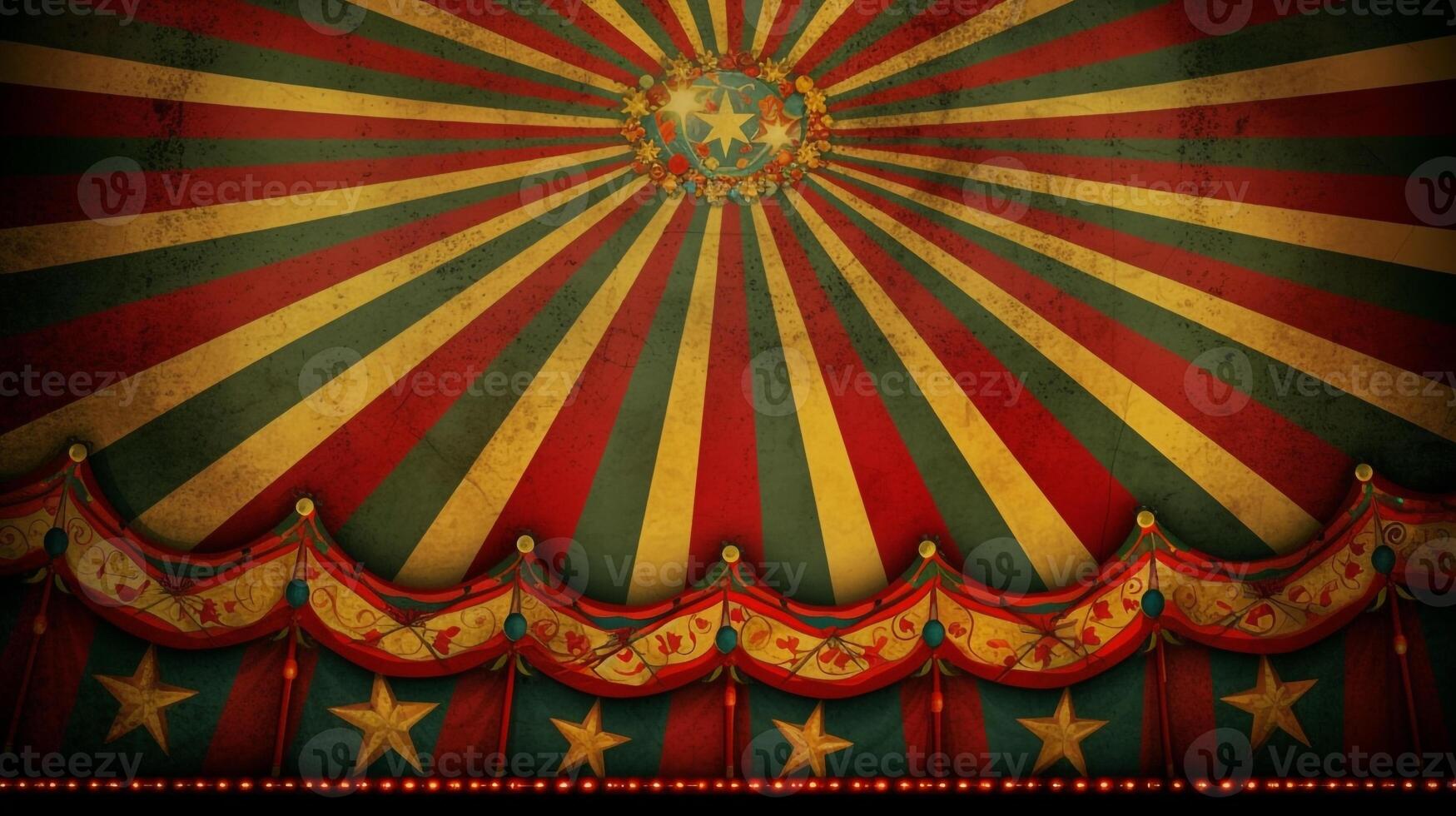 cirkus bakgrund med vibrerande färger och roligt tecken. ai generativ foto