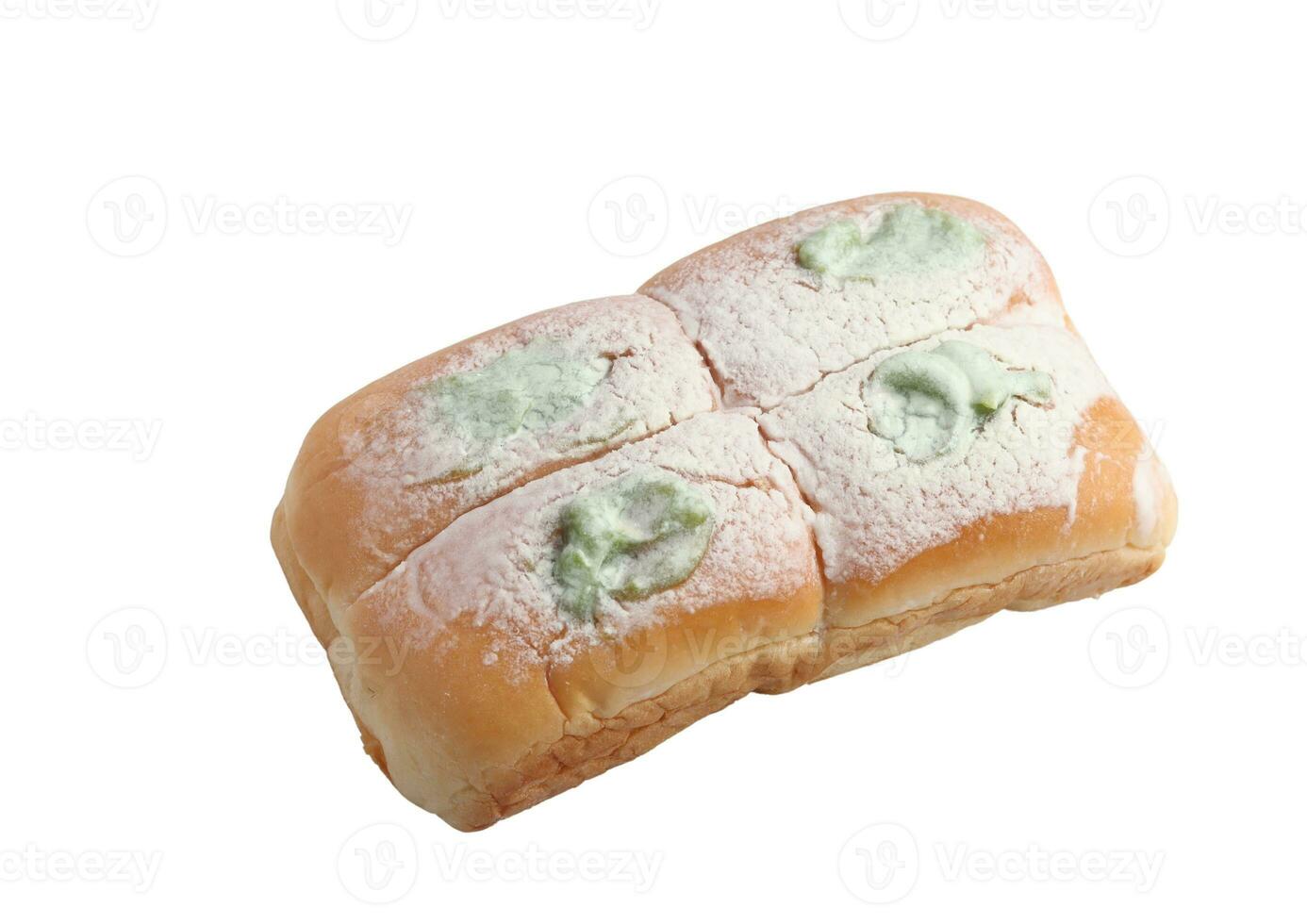 stänkte bröd på en vit bakgrund foto