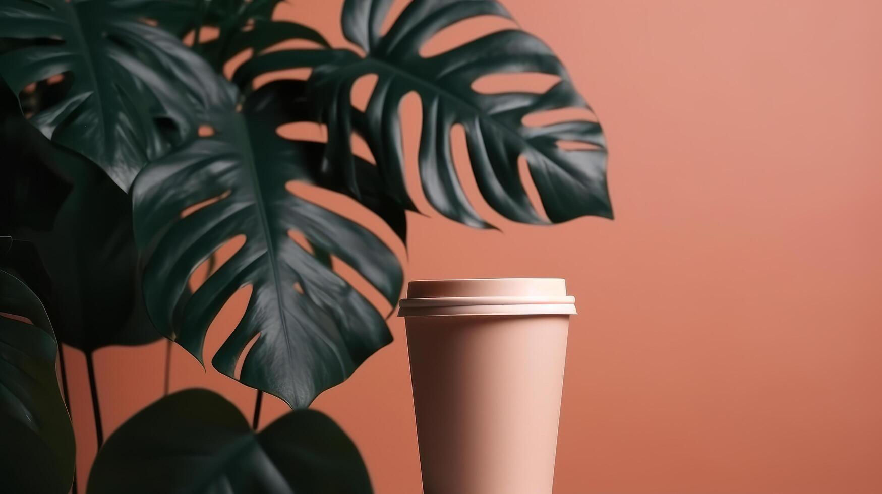 kaffe till gå kopp mall illustration ai generativ foto