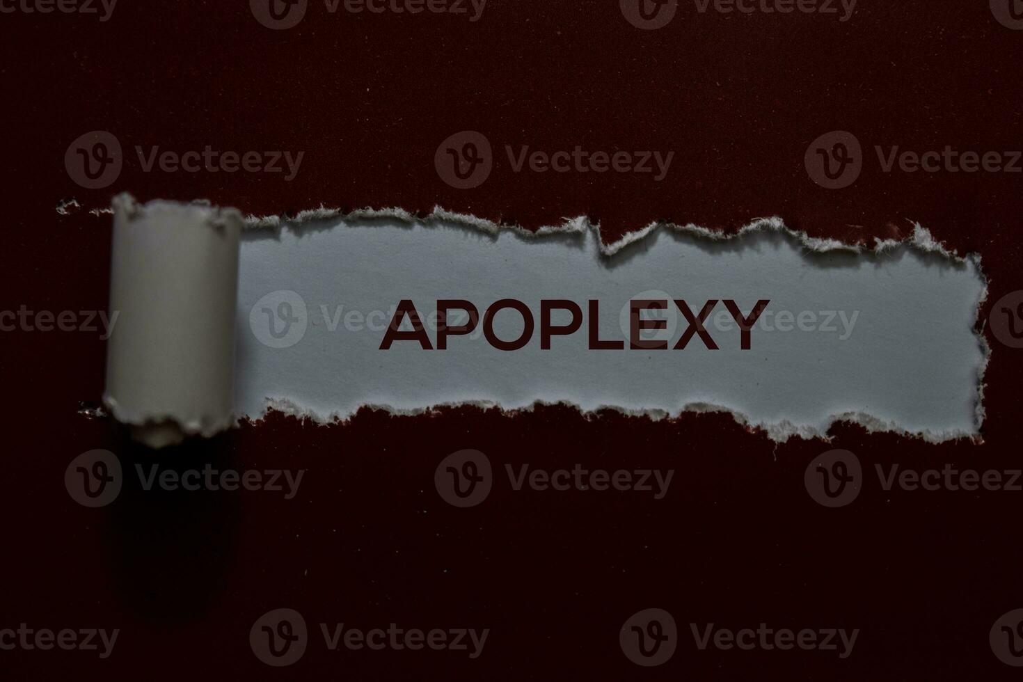 apoplexi text skriven i trasig papper foto