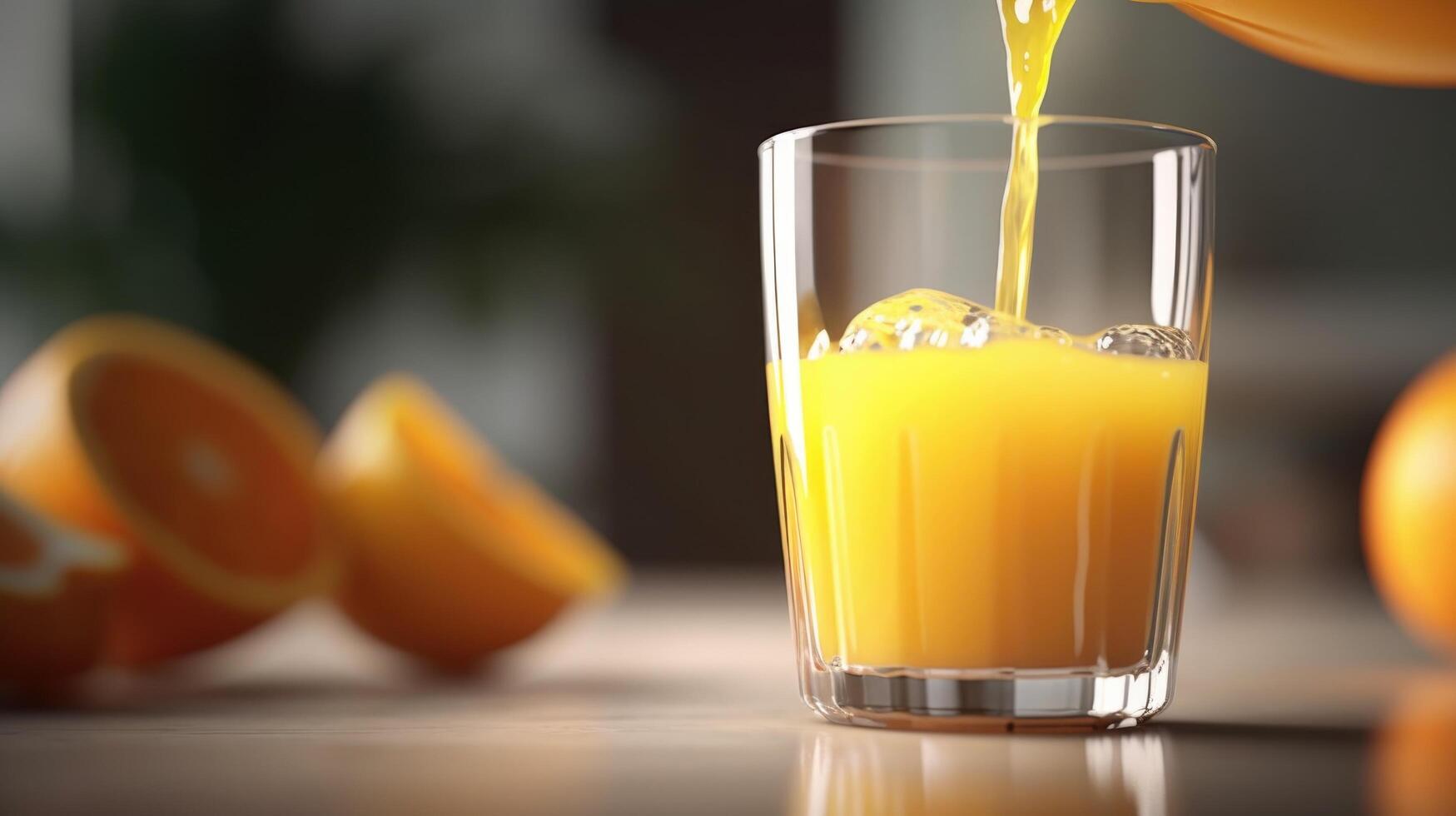 orange juice. illustration ai generativ foto