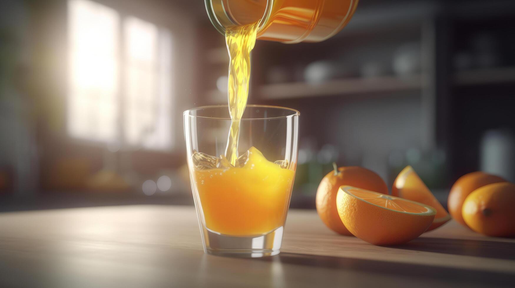 orange juice. illustration ai generativ foto