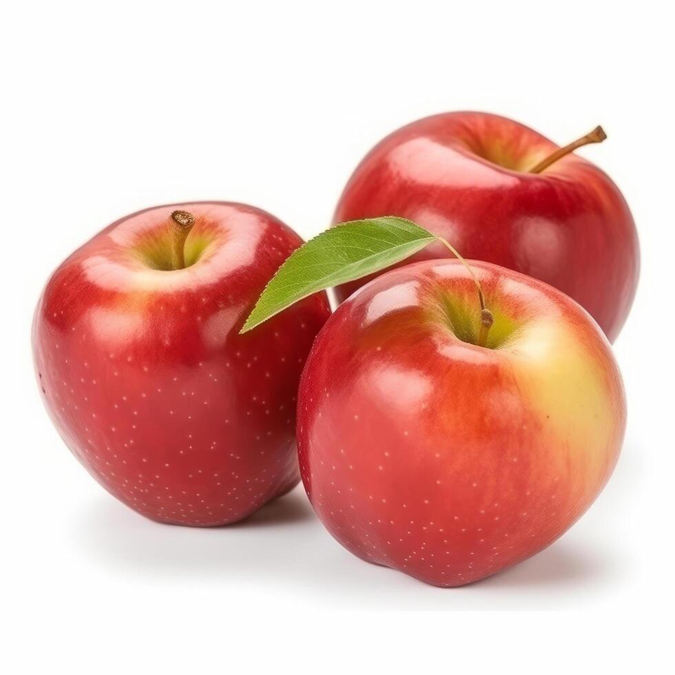 röd äpplen isolerat. illustration ai generativ foto