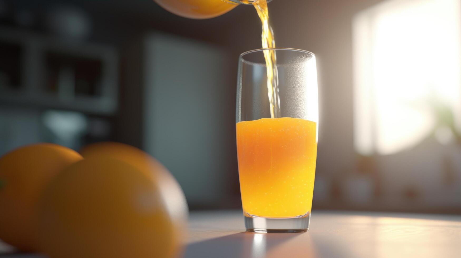 orange juice. illustration ai generativ foto