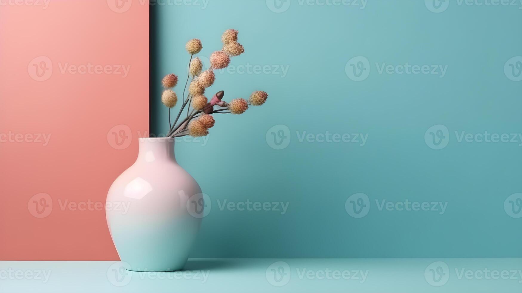 minimalistisk pastell vas dekoration, generativ ai foto