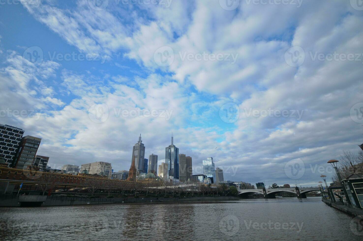 skön dag av melbourne horisont i Australien foto