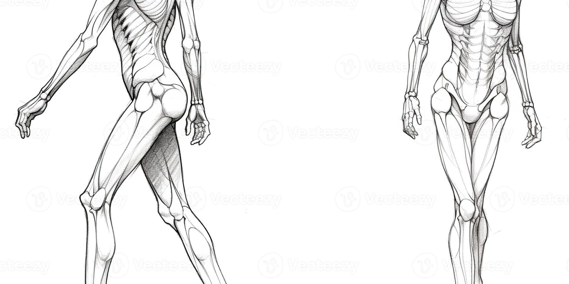 ai genererad. ai generativ. mänsklig kropp anatomt skiss. kan vara Begagnade för sudy medicin dekoration. grafisk konst foto