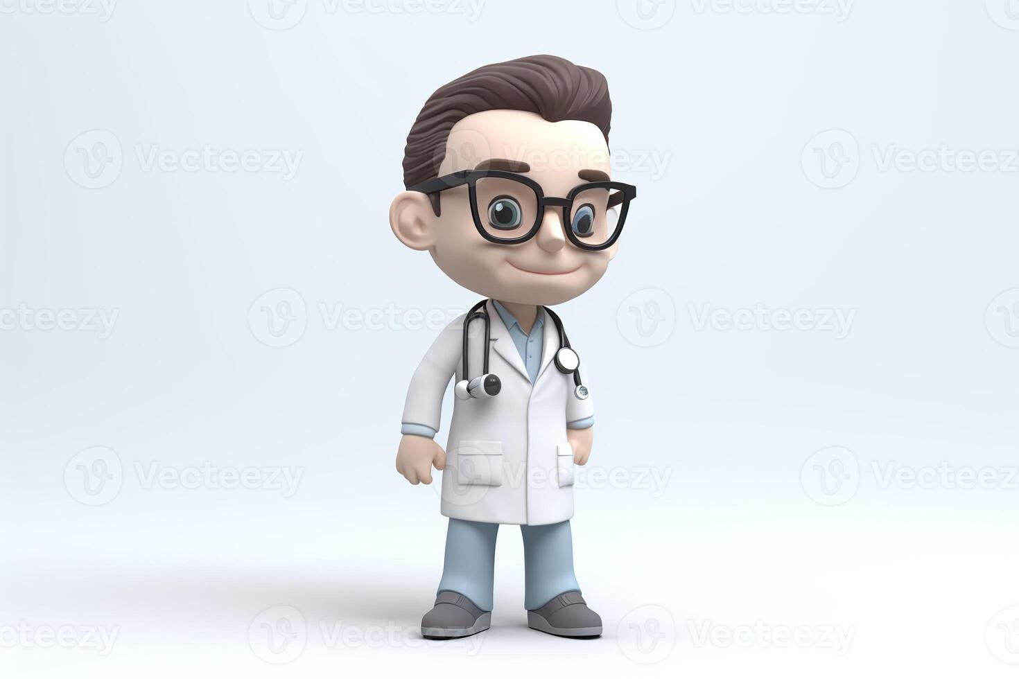 ai genererad. ai generativ. 3d blandare läkare medicin bobla huvud figur leksak. grafisk konst foto
