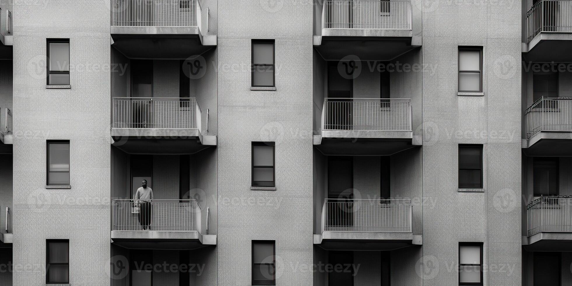 ai genererad. ai generativ. svartvit svart och vit stad urban Foto realistisk illustration med ensam person. noir drama ensam vibe. grafisk konst