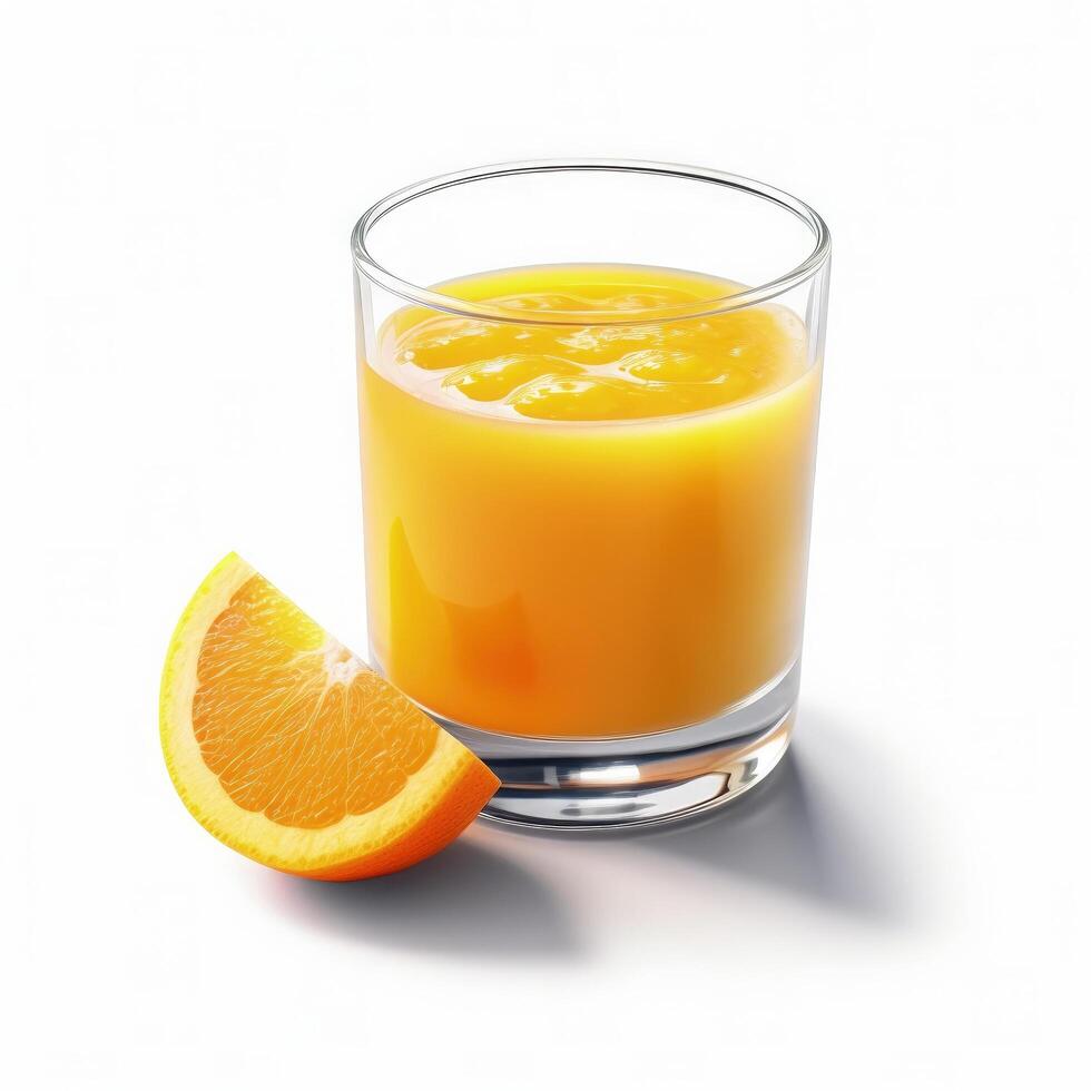 glas av orange juice isolerat. illustration ai generativ foto