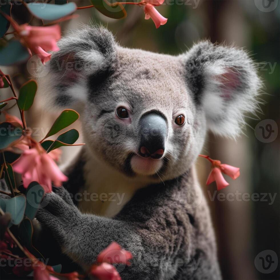 en koala med dess tunga ut generativ ai genererad foto