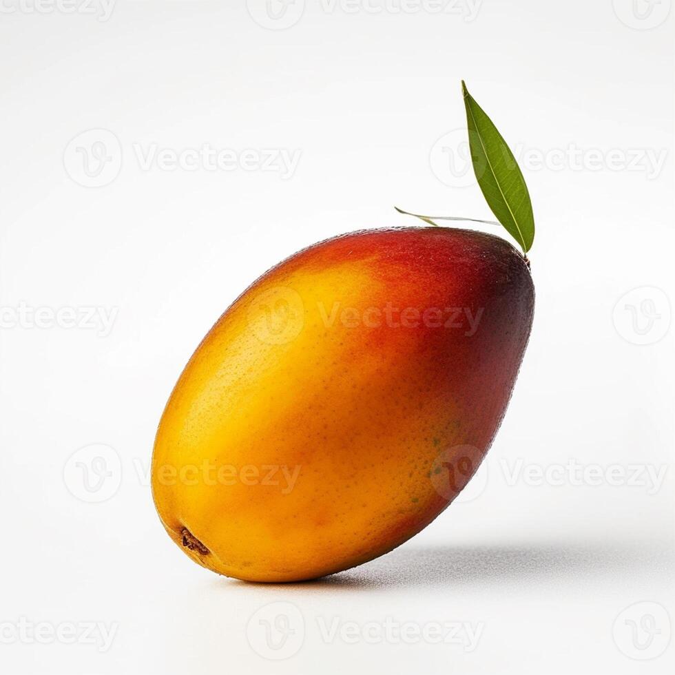 mango med en blad generativ ai genererad foto