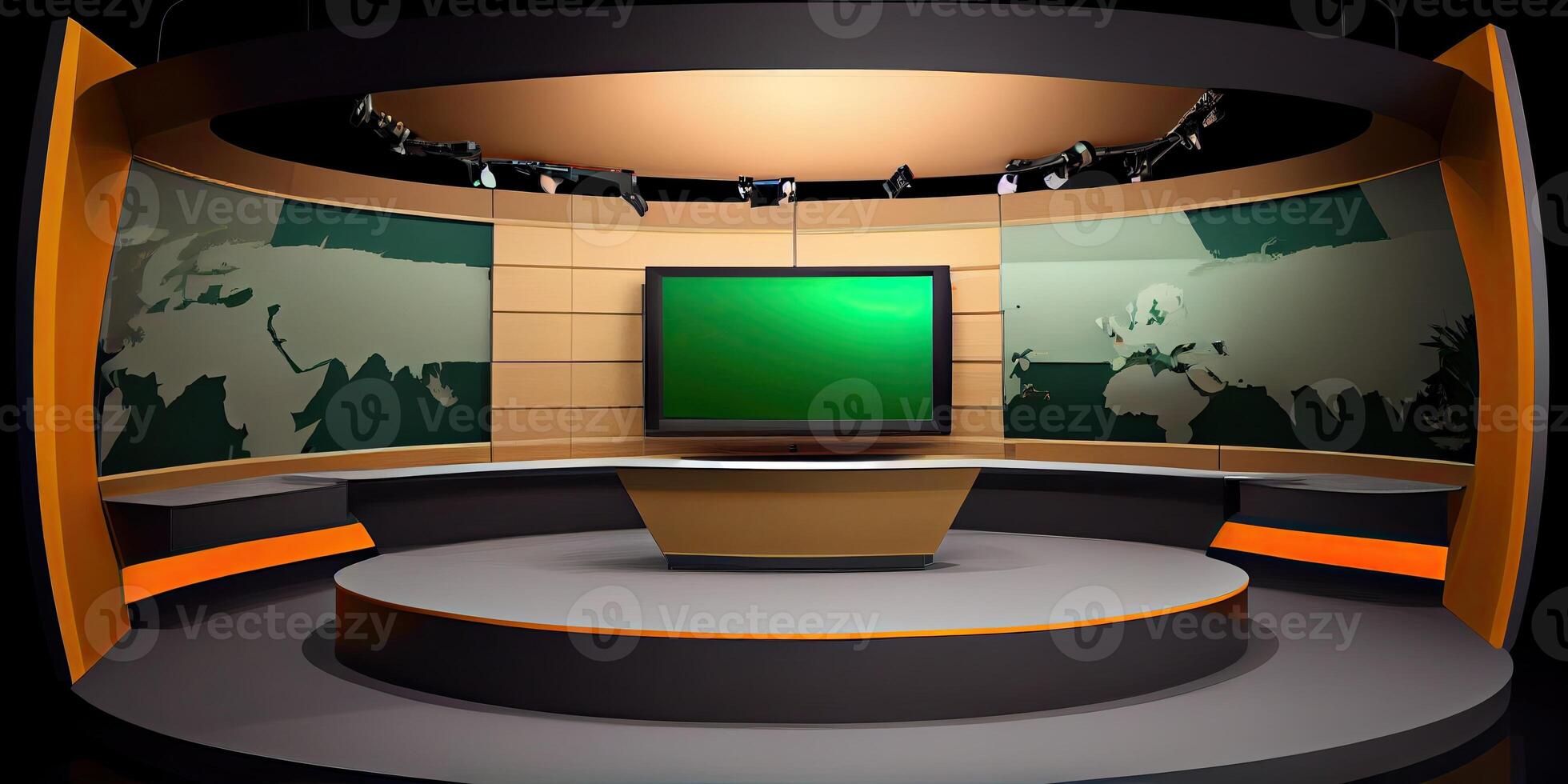 tv uppsättning studio virtuell. generativ ai foto