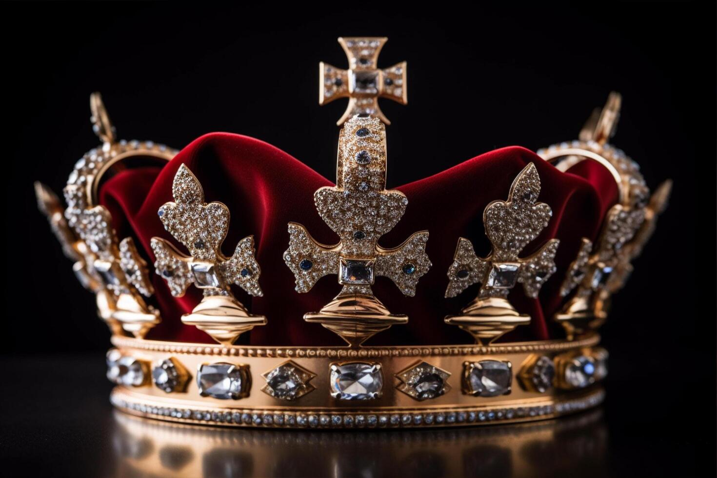 en kung eller drottningens gyllene krona, ai generativ foto