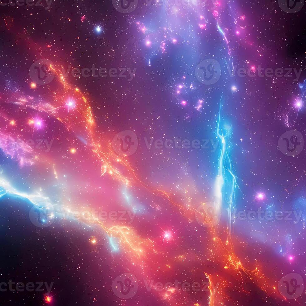 Plats bakgrund med realistisk nebulosa. generativ ai foto