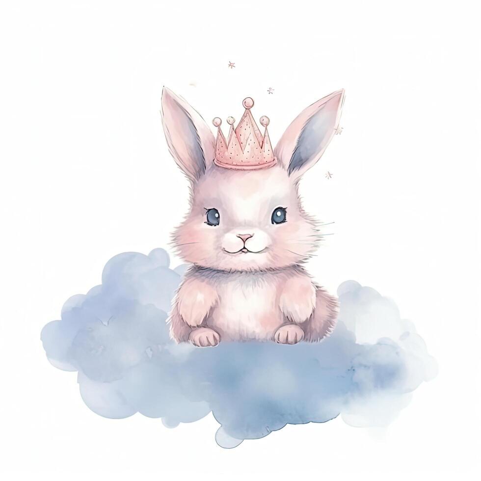 söt prinsessa kanin. illustration ai generativ foto